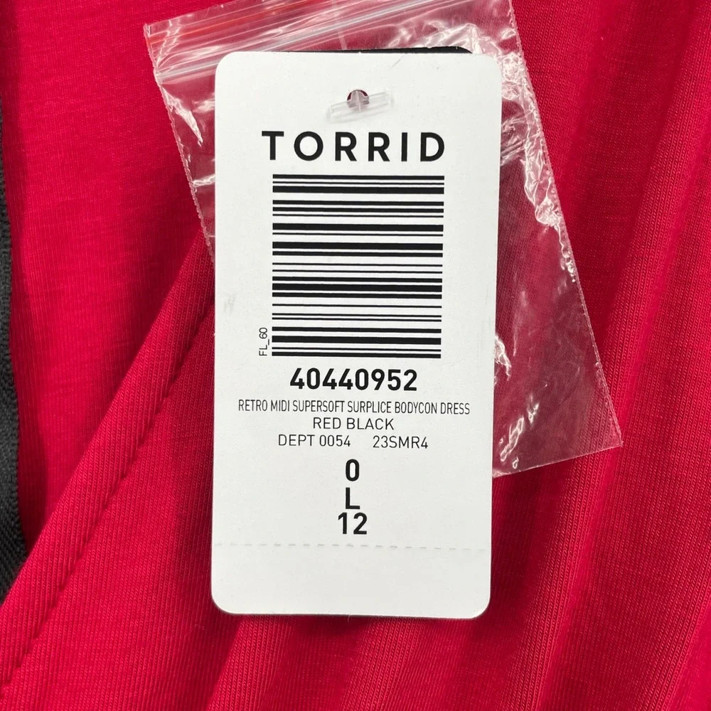 Torrid Retro Chic Red Black Nautical Anchor Button Midi Bodycon Dress 0 12 NEW - Picture 4 of 12